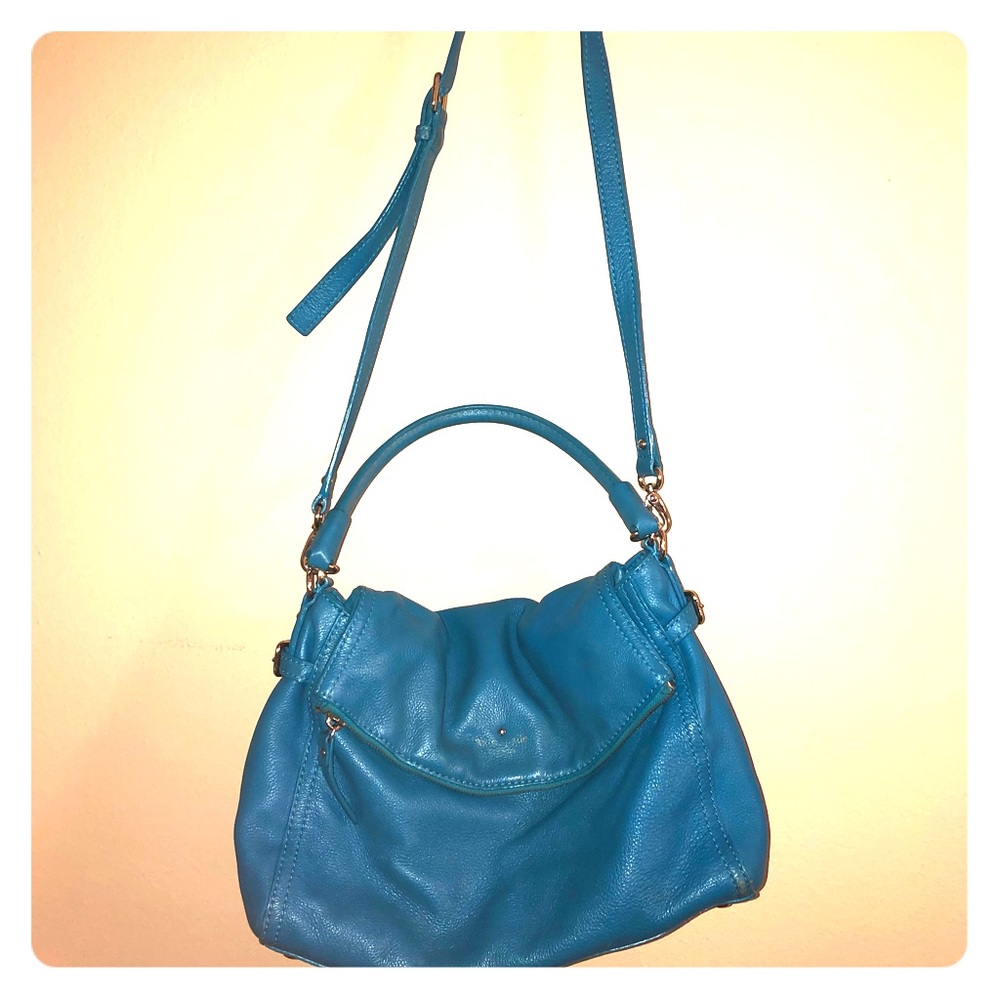 Blue Kate spade pebbled leather handbag